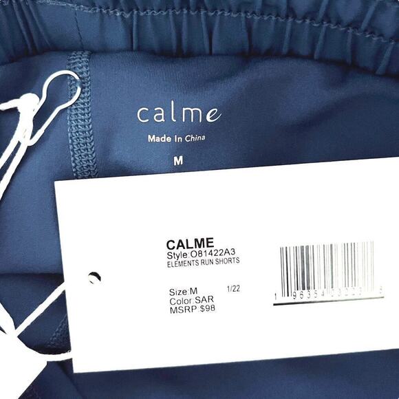 Calme by Johnny Was NWT Women's Activewear Elastic Waist Blue Running Short Med - Picture 8 of 9